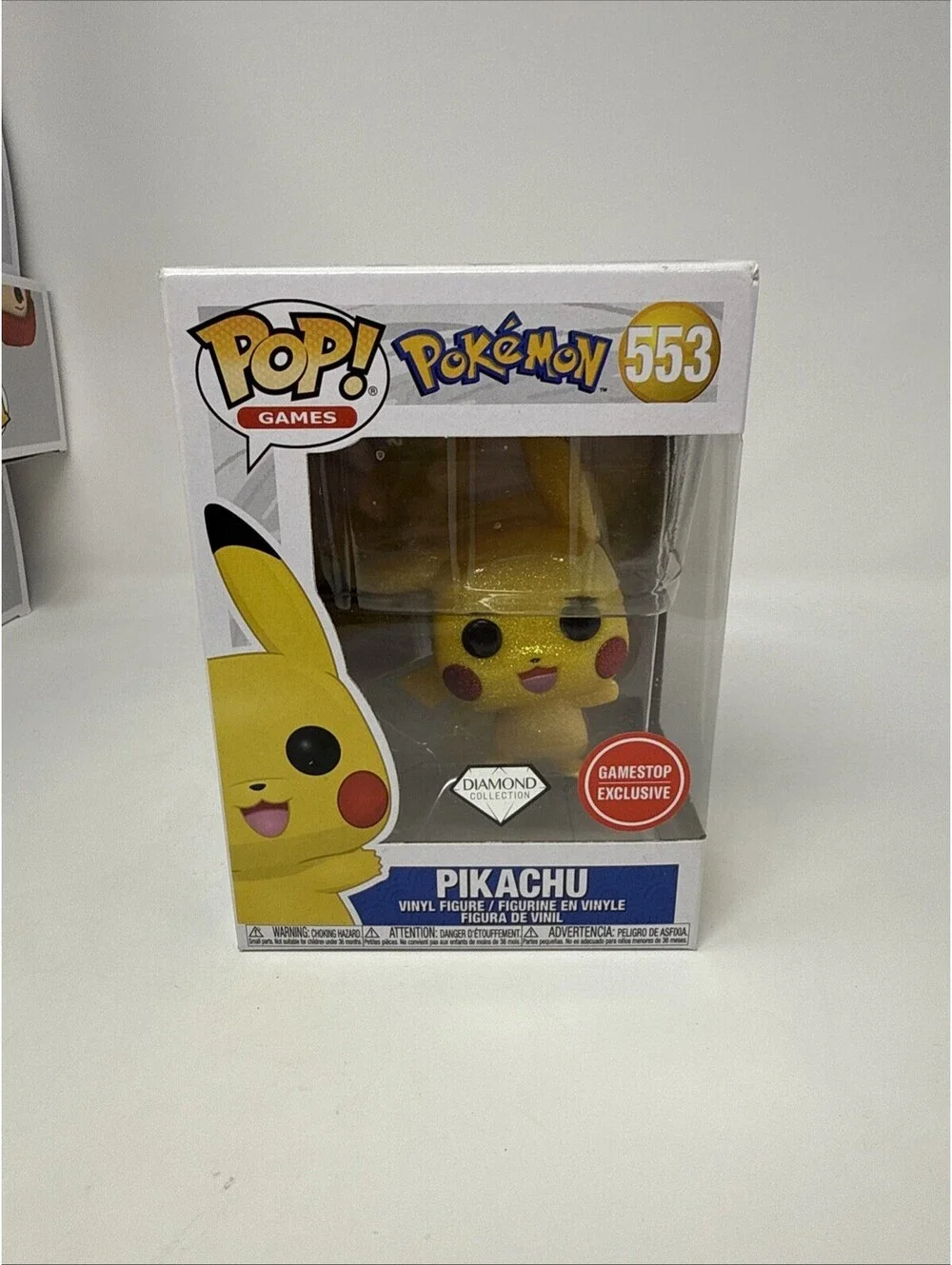 Funko Pop! Pokemon Pikachu #553 GameStop Exclusive Diamond Collection Figure